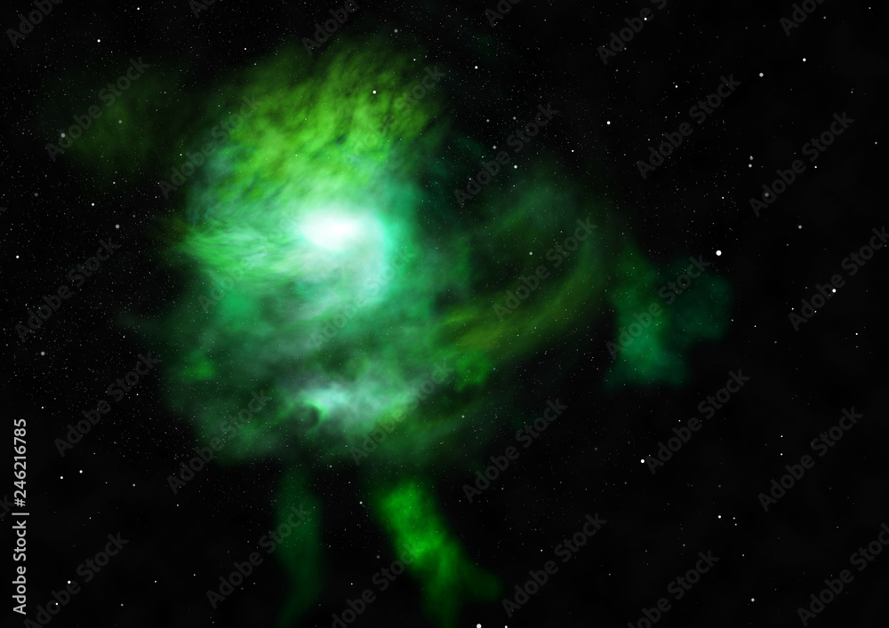 Fototapeta premium Star field in space and a nebulae. 3D rendering