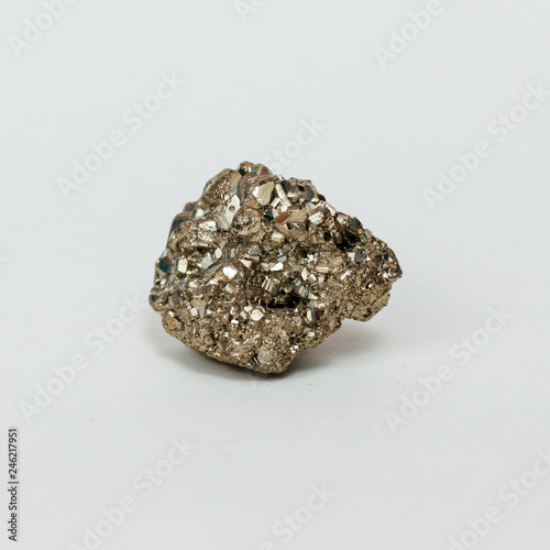 Isolated soft lighted pyrite with white background 2