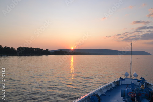 volga river sunset steam ship samara  © Maxim