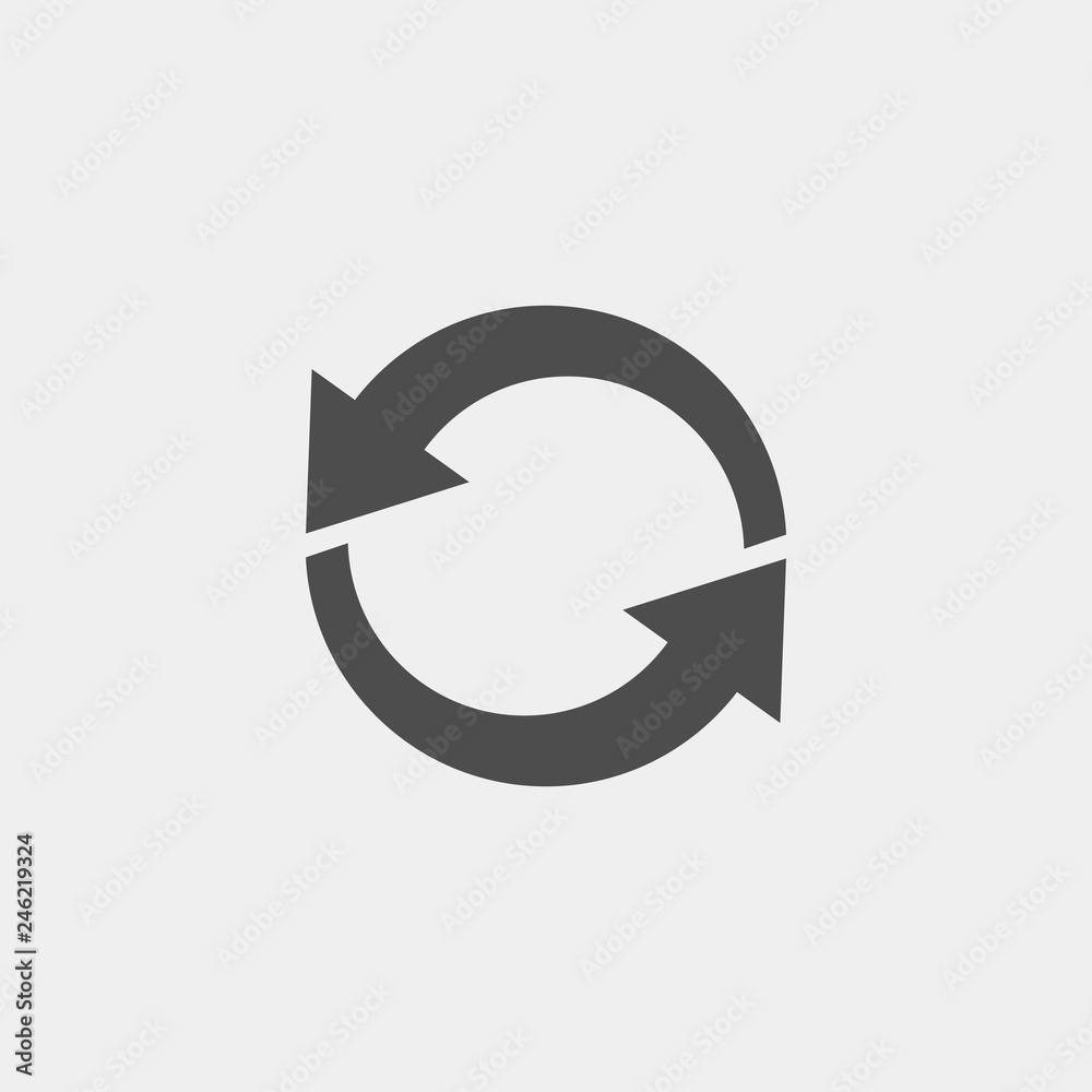 Recycling flat vector icon. Arrow flat vector icon Recycling flat vector icon. Arrow flat vector icon