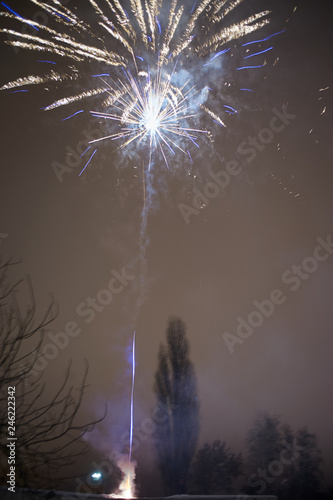 fireworks in the night sky