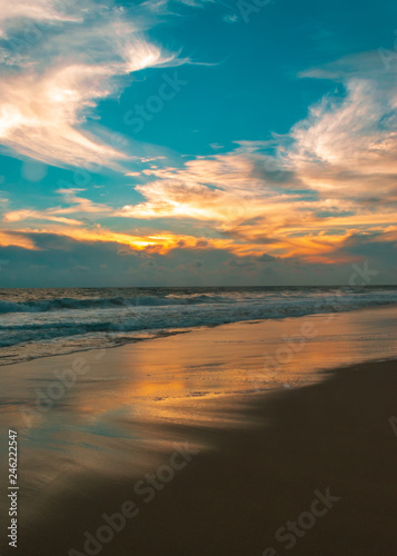 Beautiful sunset in Acapulco s beach