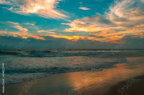 Beautiful sunset in Acapulco s beach