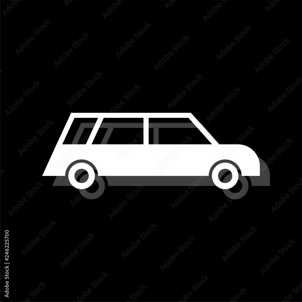 Passenger car icon flat