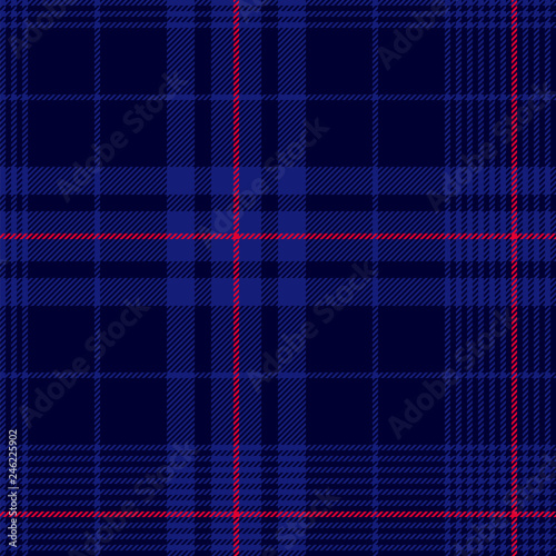 Deep blue tartan plaid pattern