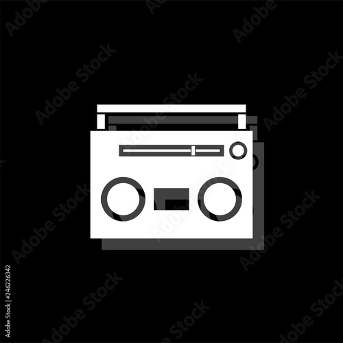 Cassette player icon flat