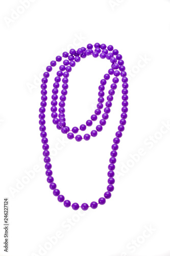 Purple necklace isolated on white background