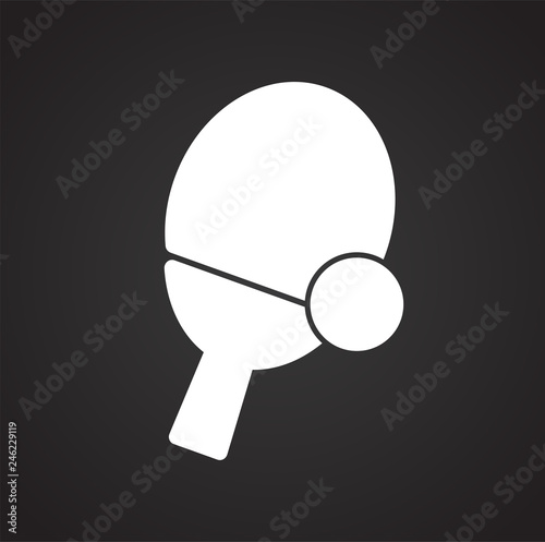 Table tennis icon on black background for graphic and web design, Modern simple vector sign. Internet concept. Trendy symbol for website design web button or mobile app