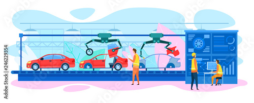 Production Line Automatic Car Assembly Conveyor.