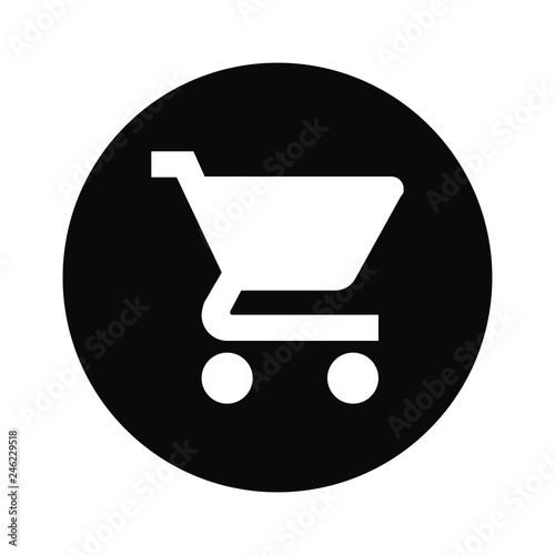 Filled Shopping cart icon vector isolated on white background. Modern symbol in trendy flat style for mobile app and web design.