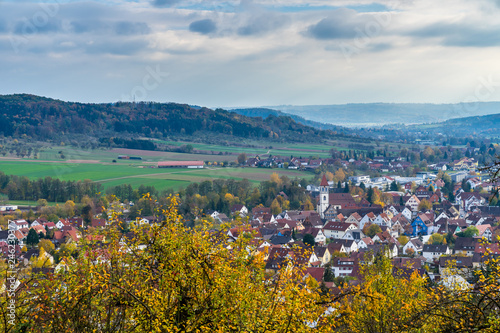 Germany, Idyllic pretty village of rudersberg from above