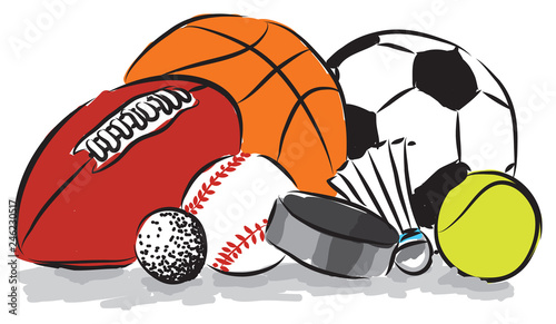 sports balls illustration