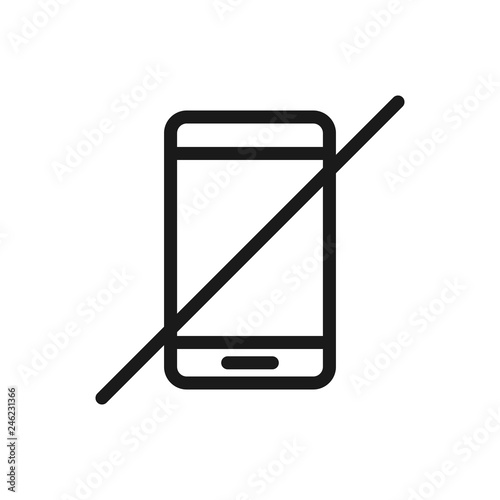 no phone allowed. minimal thin line web icon. simple vector illustration outline. concept for infographic, website or app