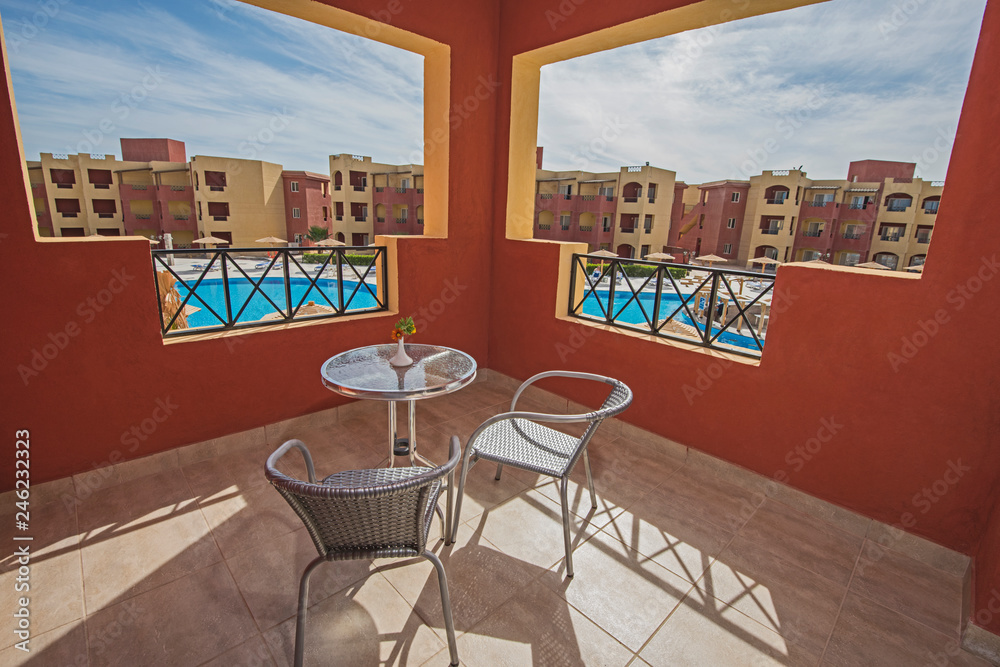 Fototapeta premium View from balcony of luxury tropical hotel resort room