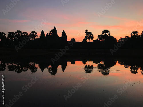 sunrise at angkor wat temple, cambodia