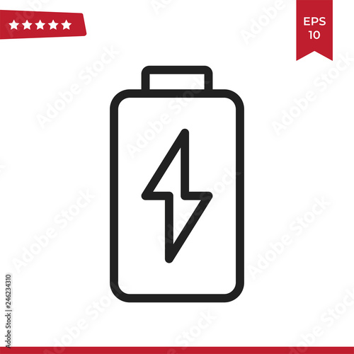 Battery charging icon vector