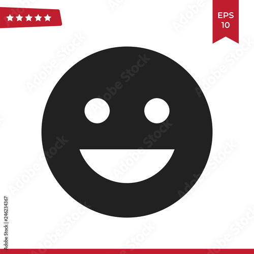 Happy Smile icon vector. Face, emotion symbol.