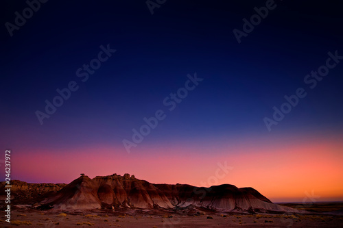 Badlands at dusk photo