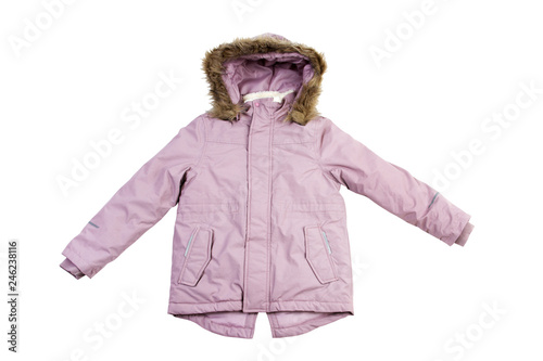 Fashionable winter coat. fashion. children parka photo