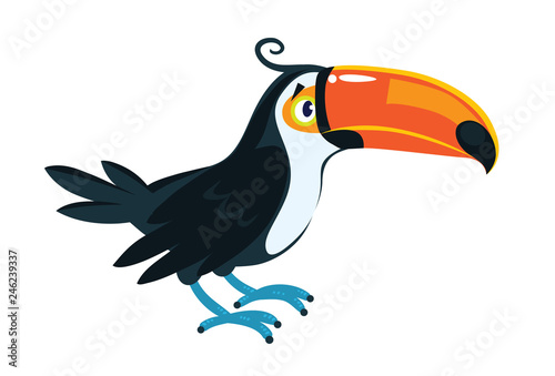 Toucan. Children vector illustration of funny bird © passengerz
