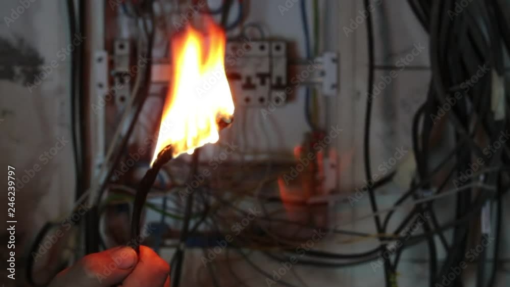 Video Stock Shield in the wall of the house. wrong connection