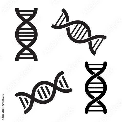 Set of DNA icons different design. Vector illustration