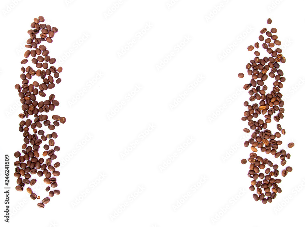 Naklejka premium Coffee beans on white background.