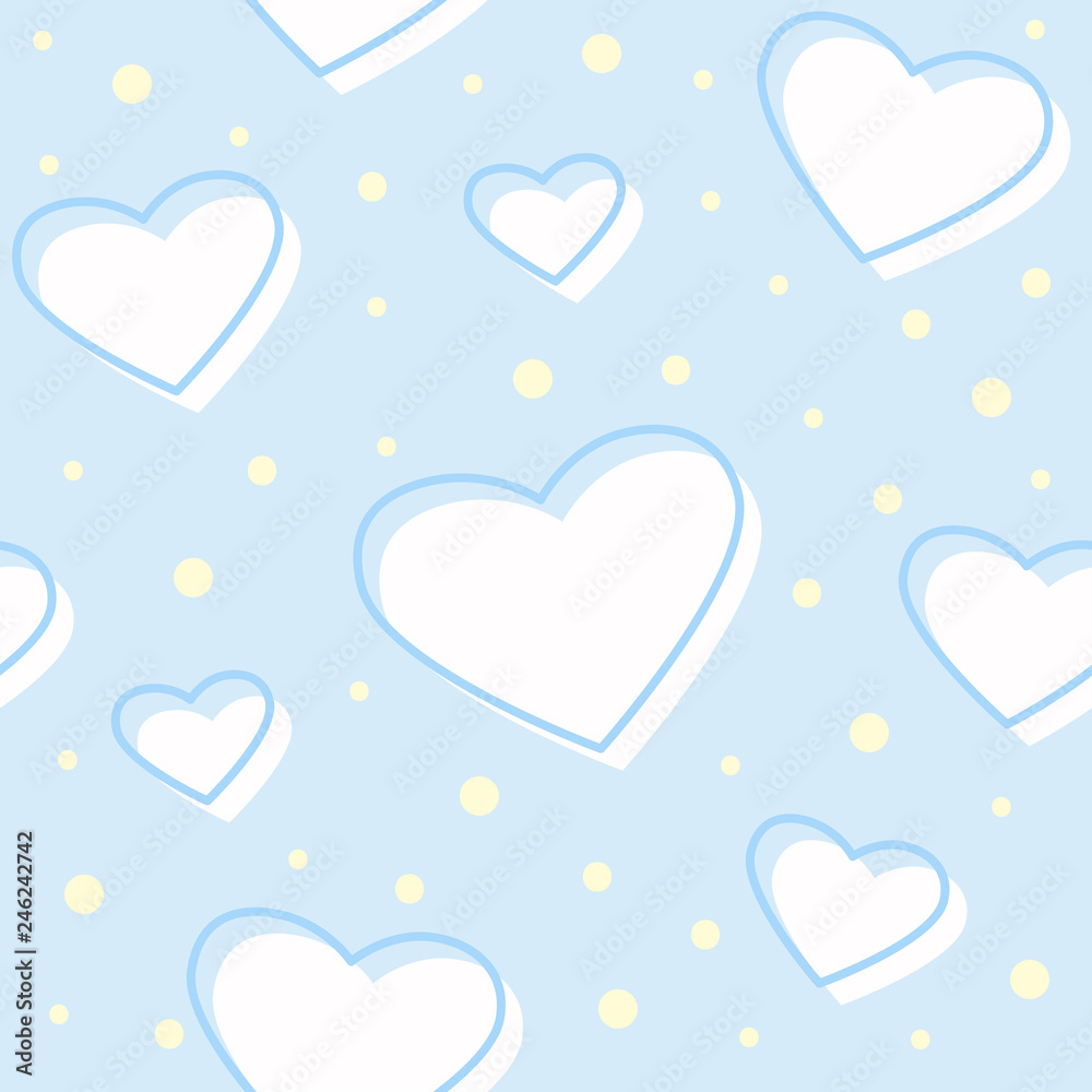 Seamless hearts blue pattern