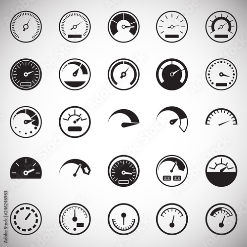 Analog gauge meter on white background for graphic and web design, Modern simple vector sign. Internet concept. Trendy symbol for website design web button or mobile app