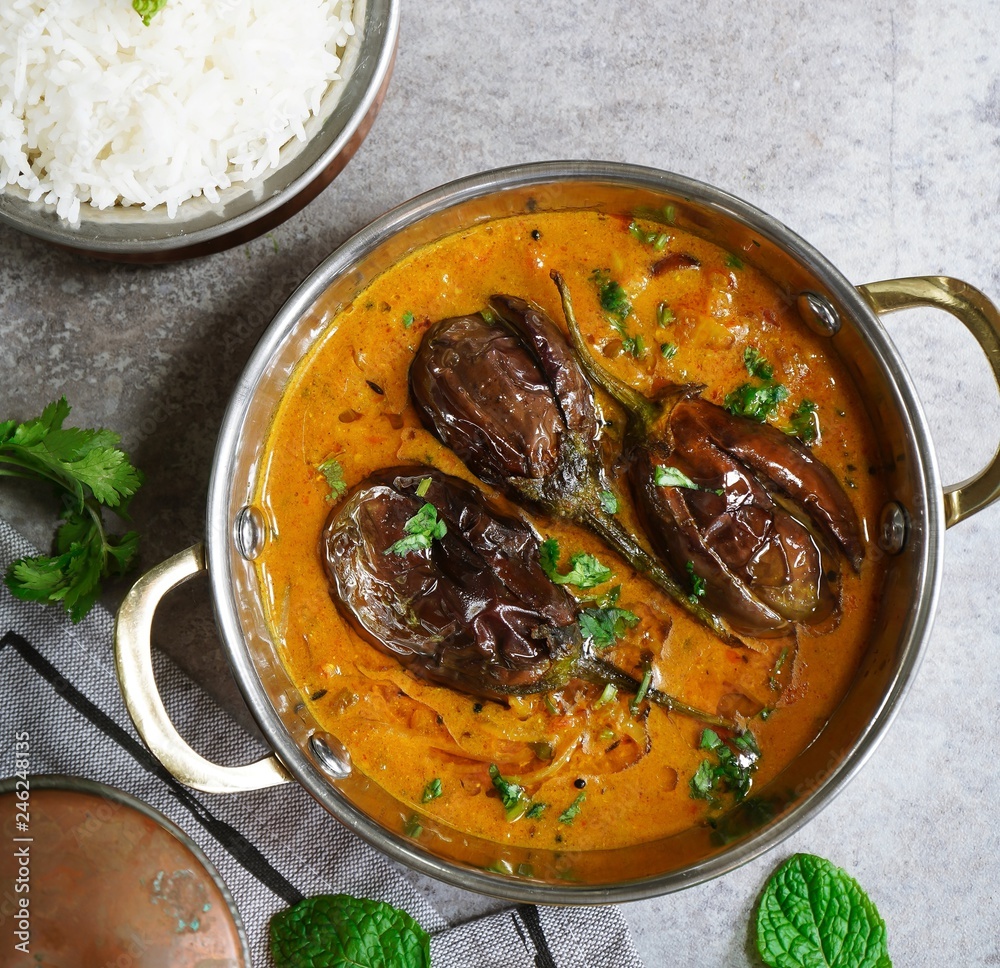 Dahi Baingan / Eggplant Yogurt curryPopular Odia dish fromIndia Stock