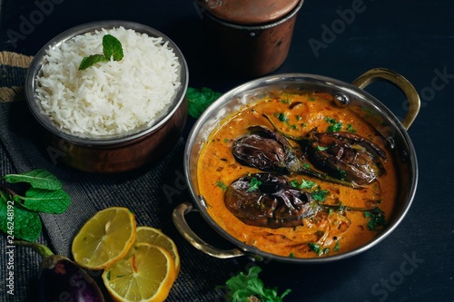 Dahi Baingan / Eggplant Yogurt curry-Popular Odia dish fromIndia photo