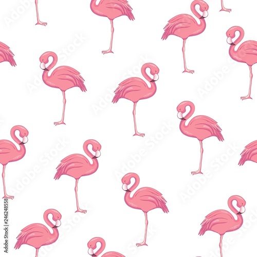 Vector seamless pattern with flamingos © Vladimir