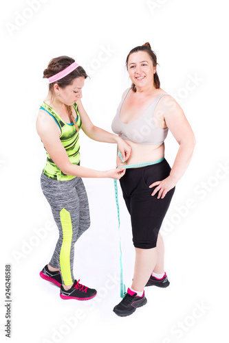 Trainer measuring waist