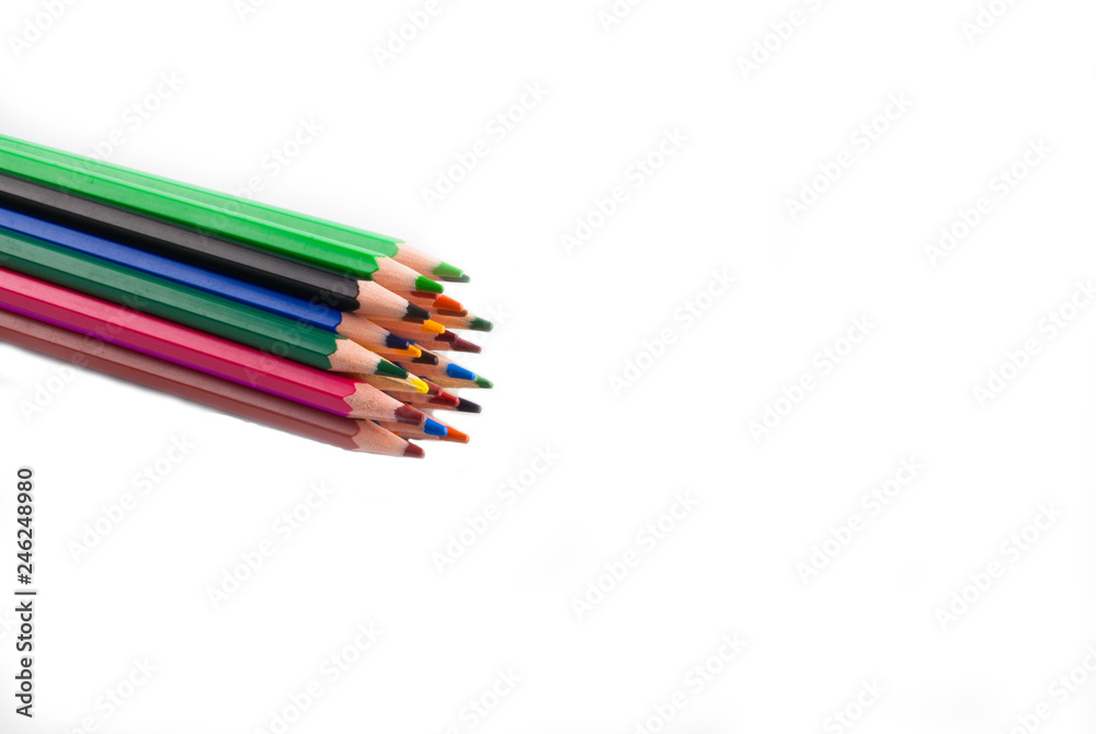 COLORED PENCILS ON A WHITE BACKGROUND 2 COLORED PENCILS ON A WHITE BACKGROUND 2