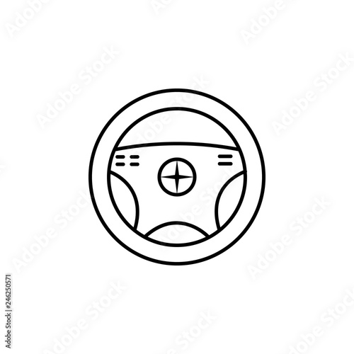 Free Download steering, wheel outline icon. Can be used for web, logo, mobile app, UI, UX - GFXLoad