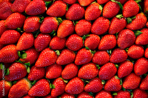     Strawberry. Fresh organic berries macro. Fruit background 