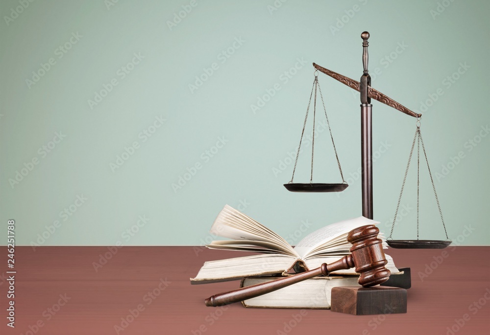 Justice Scales and books and wooden gavel on table. Justice Justice Scales and books and wooden gavel on table. Justice
