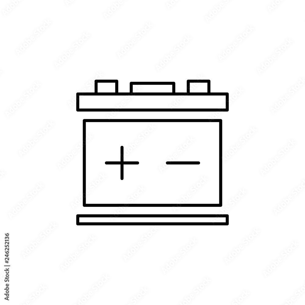 battery, car outline icon. Can be used for web, logo, mobile app, UI, UX