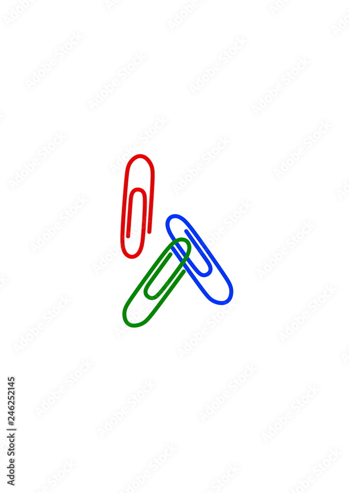 colorful paper clips isolated on white background colorful paper clips isolated on white background