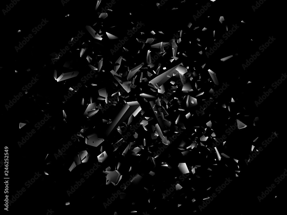 Shards of broken glass. Abstract explosion. Realistic vector background Shards of broken glass. Abstract explosion. Realistic vector background