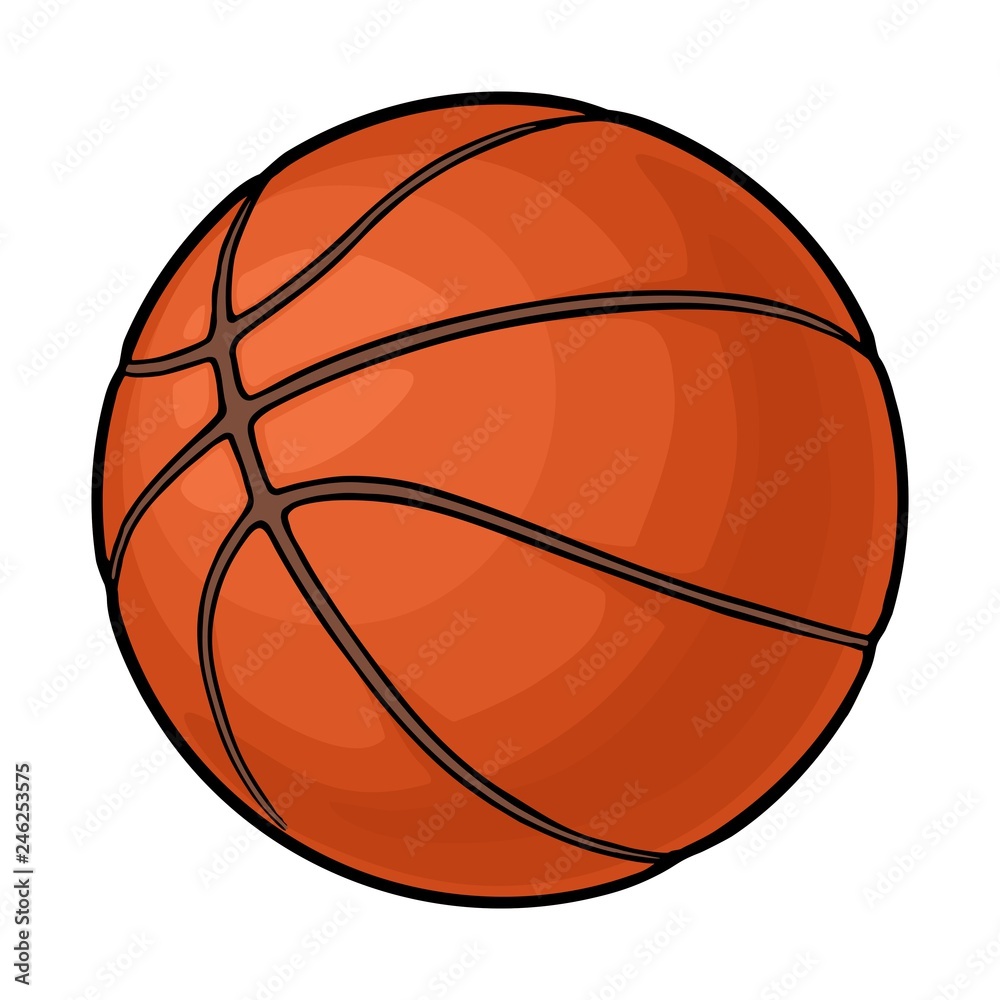 Basketball ball. Vector color illustration. Isolated on white background.