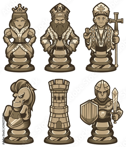 Chess Pieces Set White