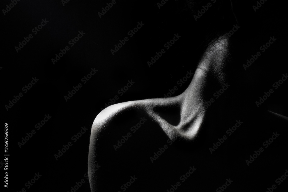 Obraz premium hand on black background