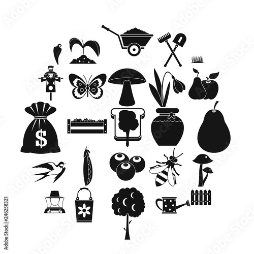 Agronomy icons set. Simple set of 25 agronomy vector icons for web isolated on white background