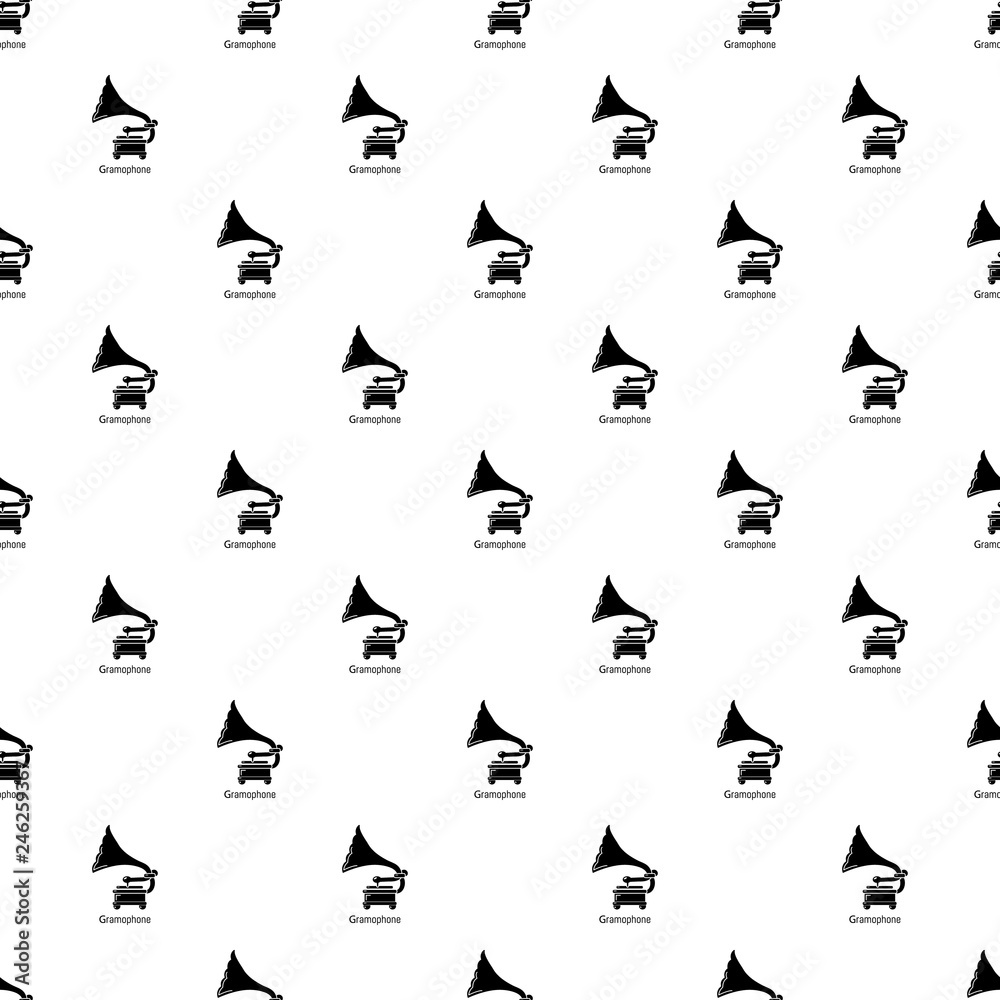 Gramophone pattern vector seamless repeating for any web design