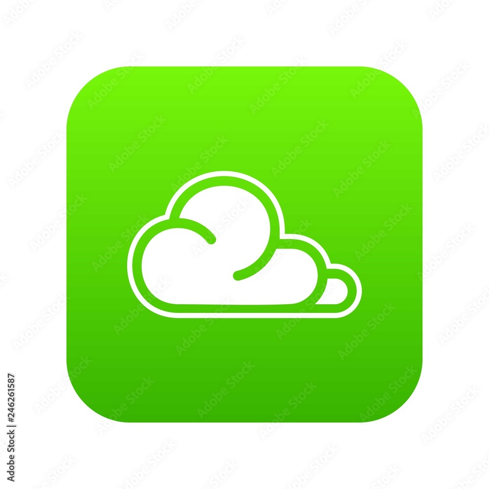 Concept cloud icon green vector isolated on white background Concept cloud icon green vector isolated on white background