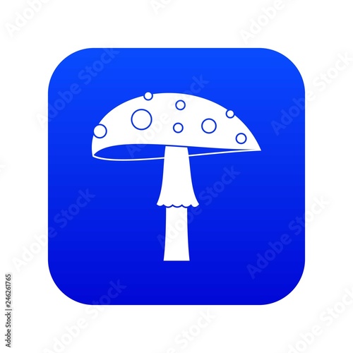 Amanita icon digital blue for any design isolated on white vector illustration