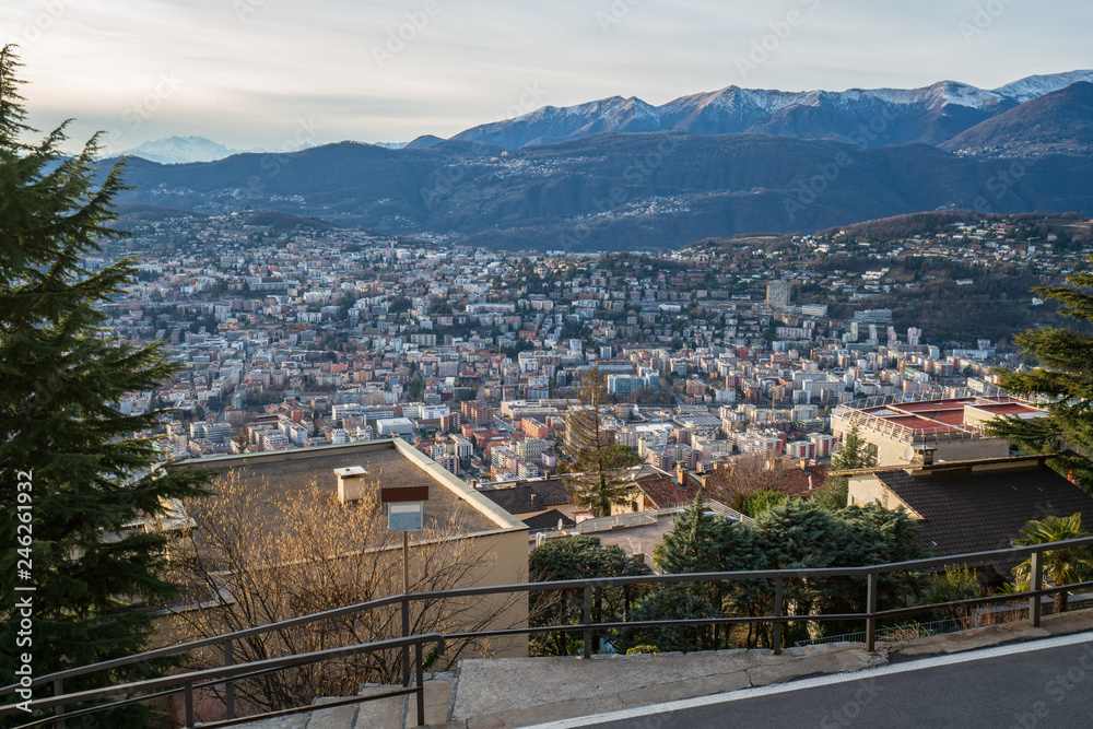 Locarno city view from Monte Bre, Switzerland