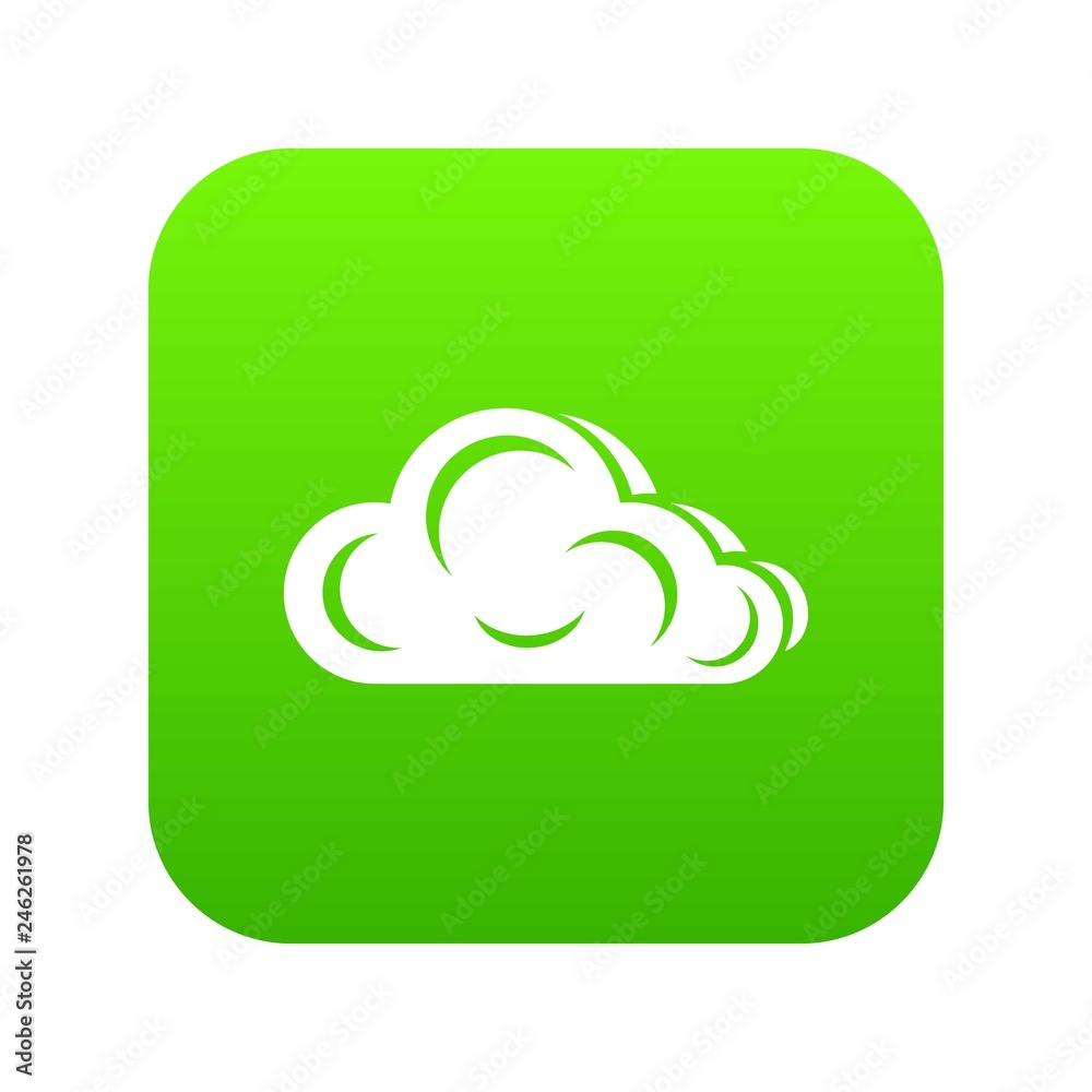 Art cloud icon green vector isolated on white background Art cloud icon green vector isolated on white background