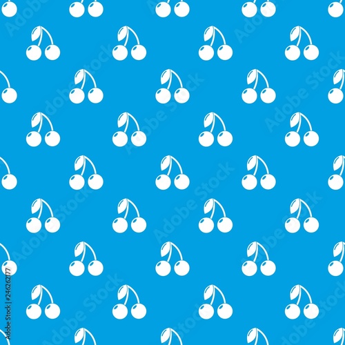 Cherry pattern vector seamless blue repeat for any use photo